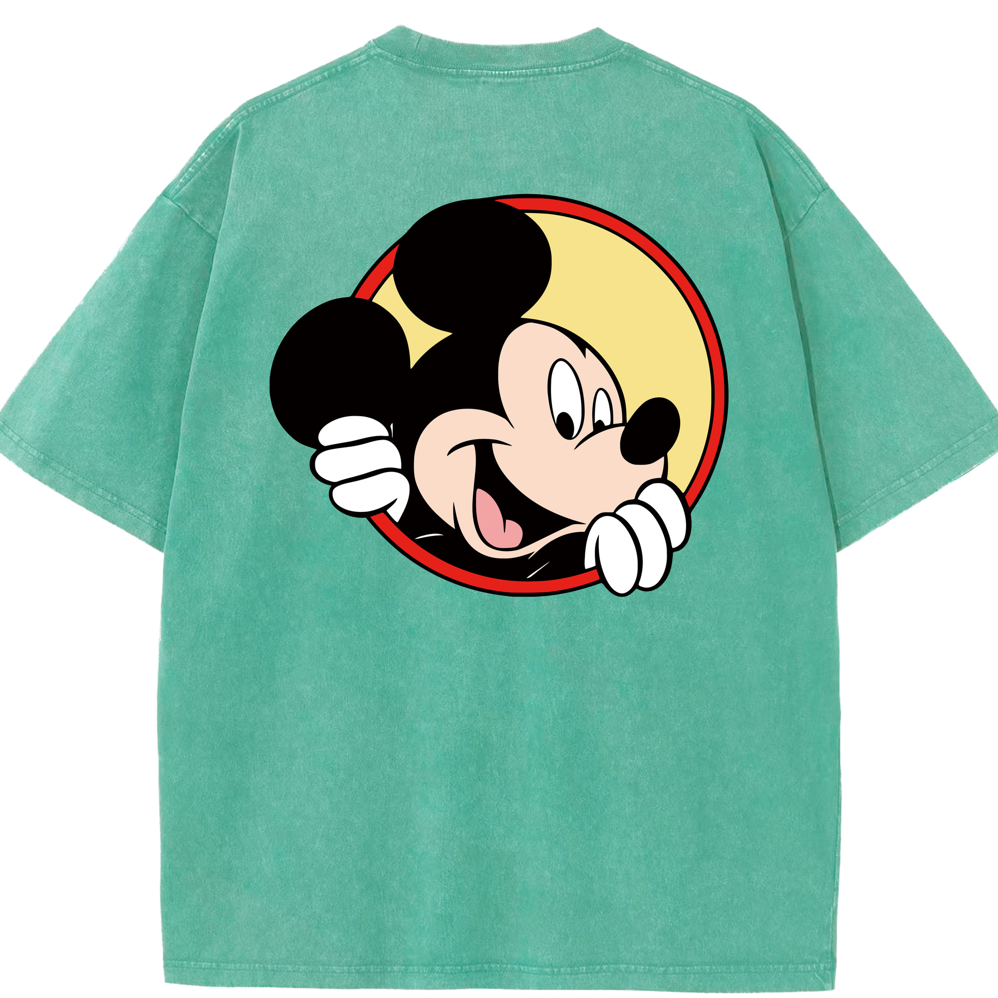 （画像用） ミッキーマウス Mickey Mouse 綿100% ヴィンテージ風 半袖Tシャツ（背面プリント）